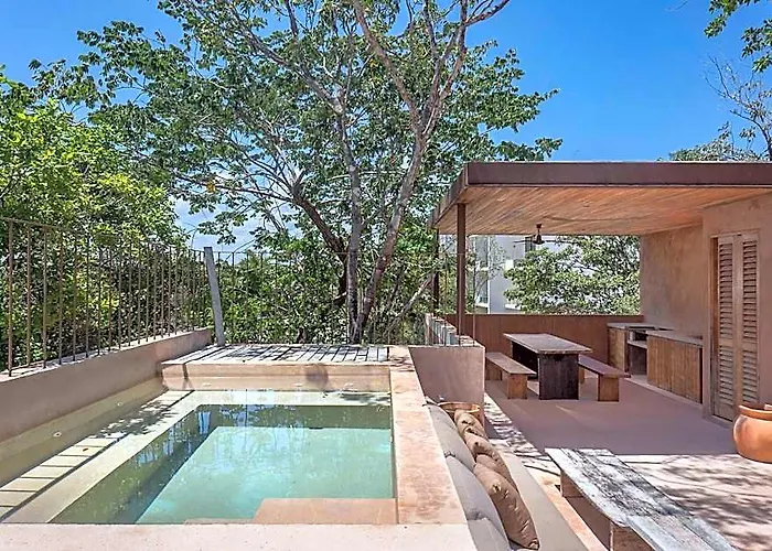 Boho Organic 3br Villa, Gated Community, Rooftop Tulum